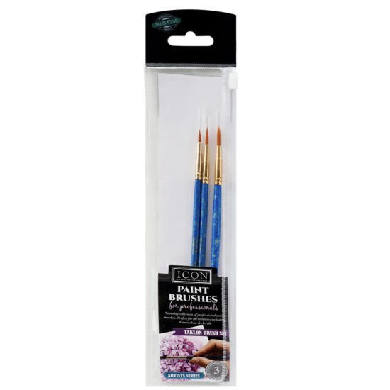 Royal Brush 3 Pc Golden Taklon Round Brush S